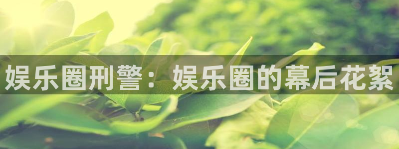 开丰娱乐5招商：娱乐圈刑警：娱乐圈的幕后花絮