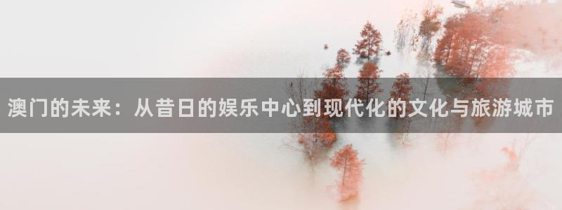 开丰娱乐凯捷注册：澳门的未来：从昔日的娱乐中心到现代化的文化与旅游城市